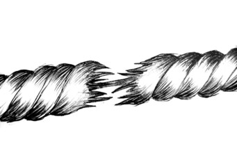 corde usée fil lien danger