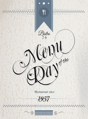 Old Style Vintage Menu of the Day background template.
