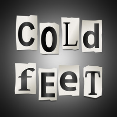 Cold feet concept.