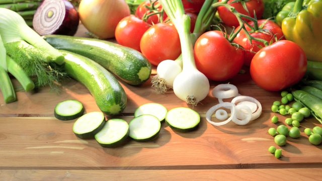 Vegetables on the wooden table