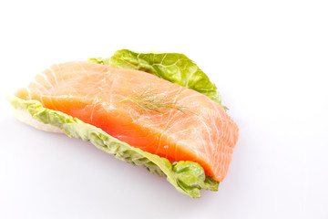 Salmon on a salad
