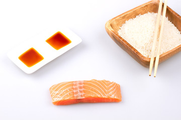 Salmon with rice and sauce