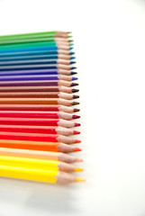 Fototapeta premium close up of color pencils on white