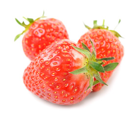 Ripe strawberries macro picture