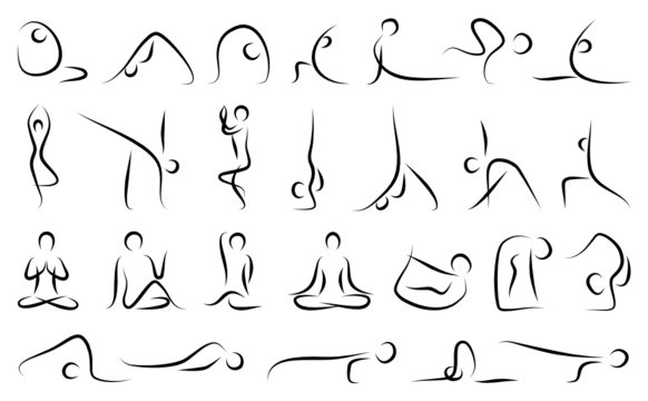 Fototapeta set of yoga postures