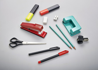 Set of stationery items