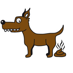 Funny Comic Dog And Shit