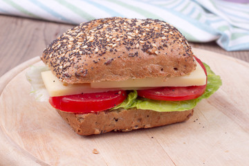 Sandwich on a cutting board
