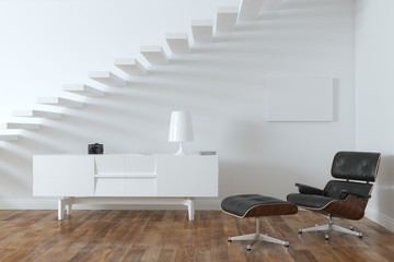 Minimalist Interior Room With Lounge Chair (Frame Version)