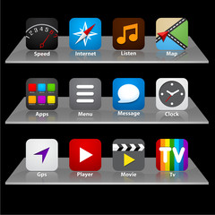 Set of app icons.