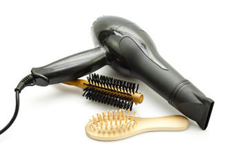 Haarbürste mit Haarföhn