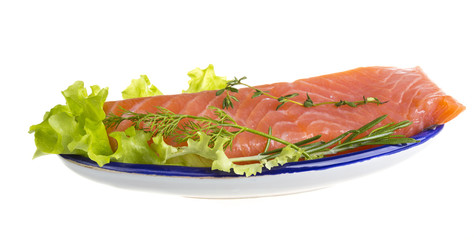  Salmon fillet garnished