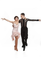 beautiful couple in the active ballroom dance