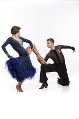 beautiful couple in the active ballroom dance