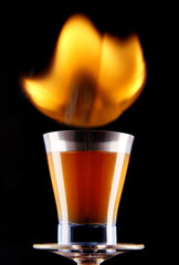 burning alcohol.