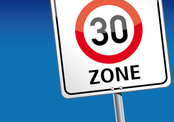 Zone 30, Tempolimit,  Schild