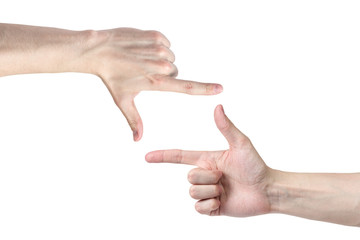 adult man hands framing something