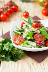 salad with fresh tomatoes and cucumbers