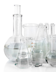 Test tubes isolated on white