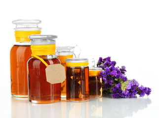 Medicine bottles isolated on white