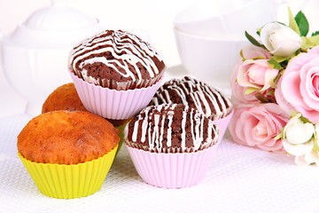 Sweet cupcakes close up