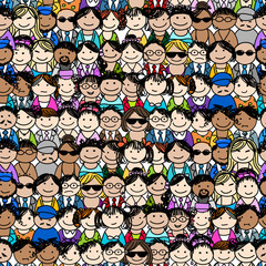 Seamless pattern with people icons for your design