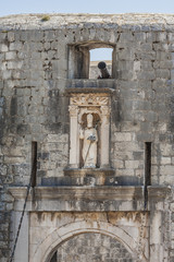 Fortified wall of medieval town Dubrovnik. Croatia, Europe