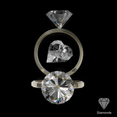 3d rendering of diamond rings