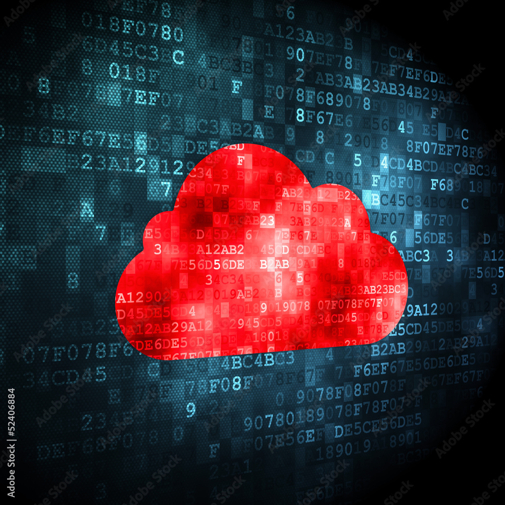 Aufkleber cloud computing concept: cloud on digital background