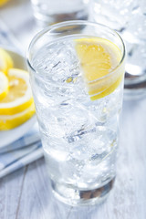 Refreshing Ice Cold Water with Lemon
