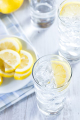 Refreshing Ice Cold Water with Lemon