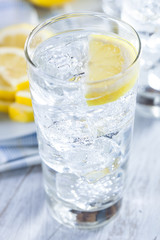 Refreshing Ice Cold Water with Lemon