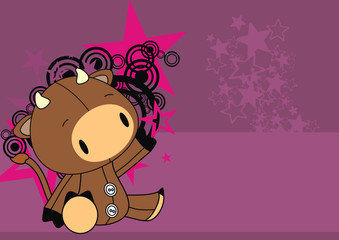 bull baby cute cartoon background