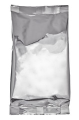 silver aluminum bag package food template