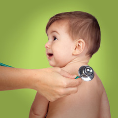 Adorable baby at the doctor's office for a pediatric examination