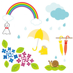 梅雨の素材セット