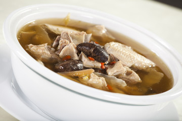 Chinese soup, Chinese style Chicken soup with mushroom