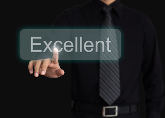 business man evaluate excellent quality