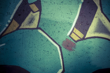 Colorful graffiti, abstract grunge grafiti background over textu