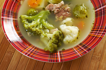italian  farm-style   soup with broccoli