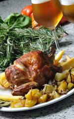 pollo, birra e patatine