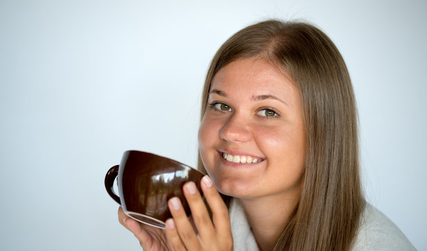 girl with cup of coffee