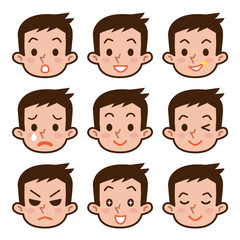 男性　表情　セット
