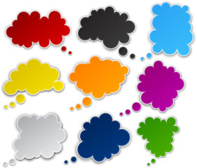 Set of paper color clouds.