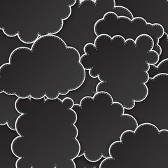Paper black paper cloud background.