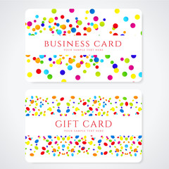 Colorful Business / Gift card template with bright pattern