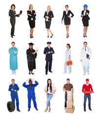 Fototapeta premium Professional workers, businessman, cooks, doctors,