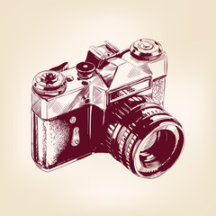 vintage old photo camera vector llustration