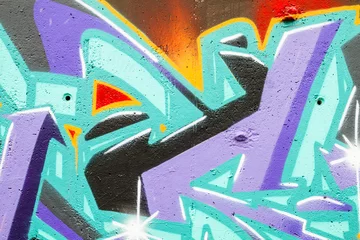 Poster Graffiti Kleurrijke graffiti, abstracte grunge grafiti achtergrond over textu