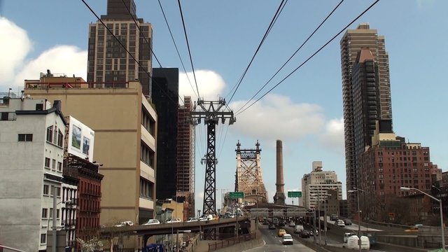 View of Ed Koch Queensboro Bridge & cableway from Manhattan